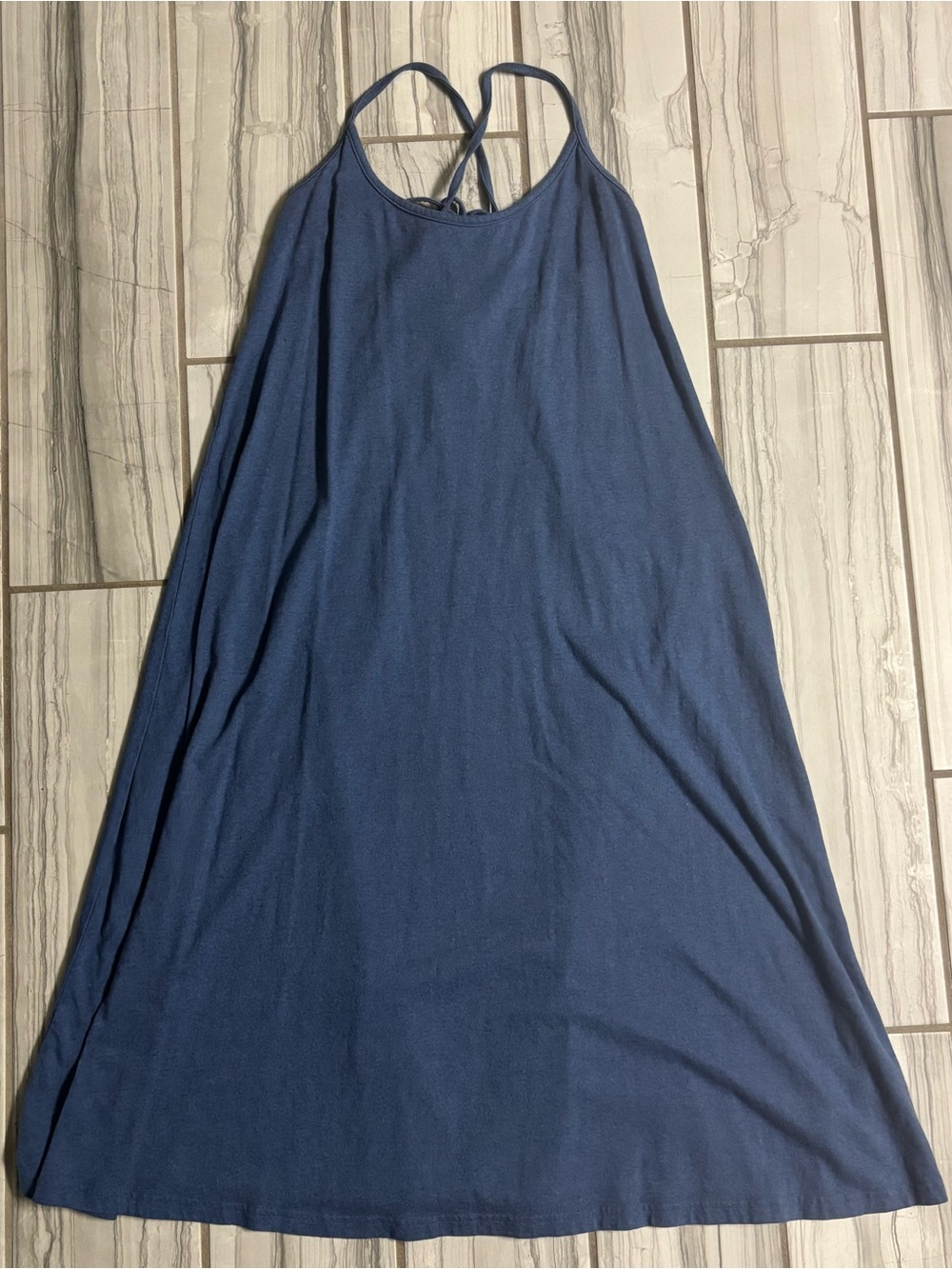 GAP Blue Midi Sundress with Crisscross Back